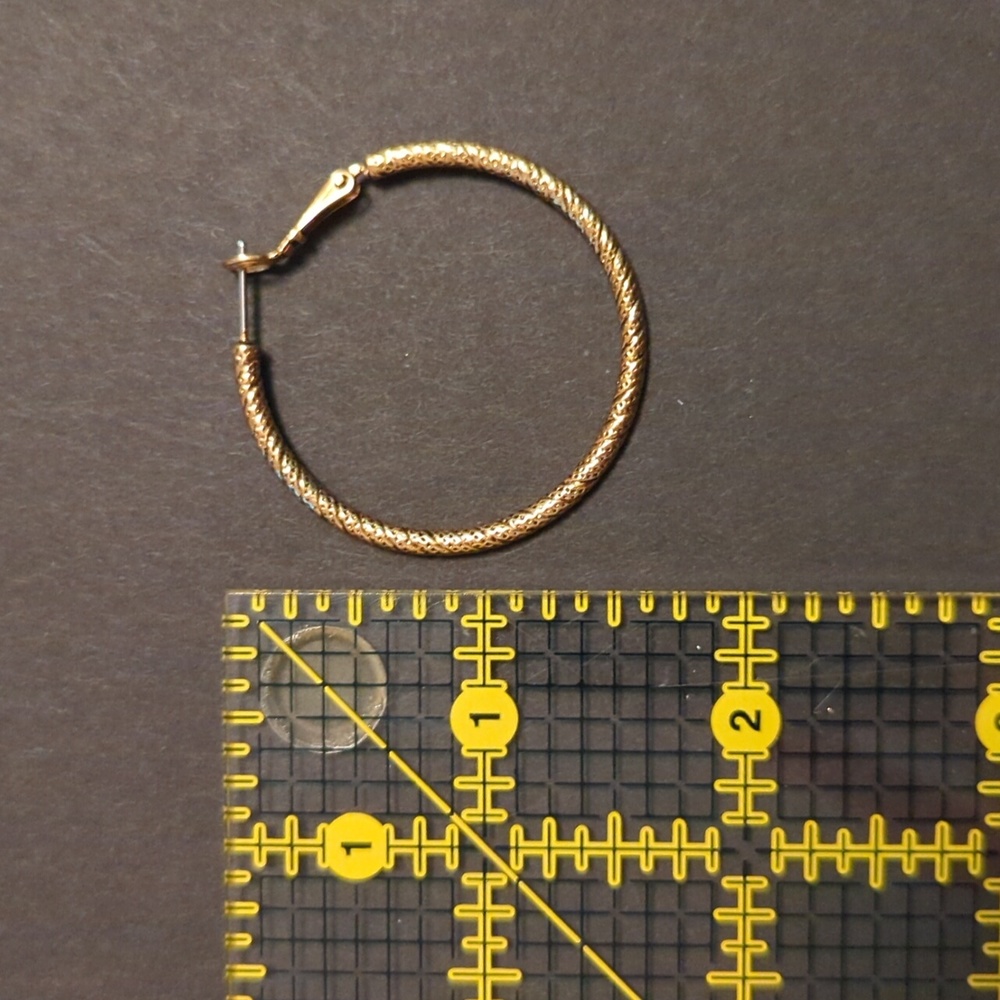Gold Toned Hoop Earrings - Picture 5 of 5